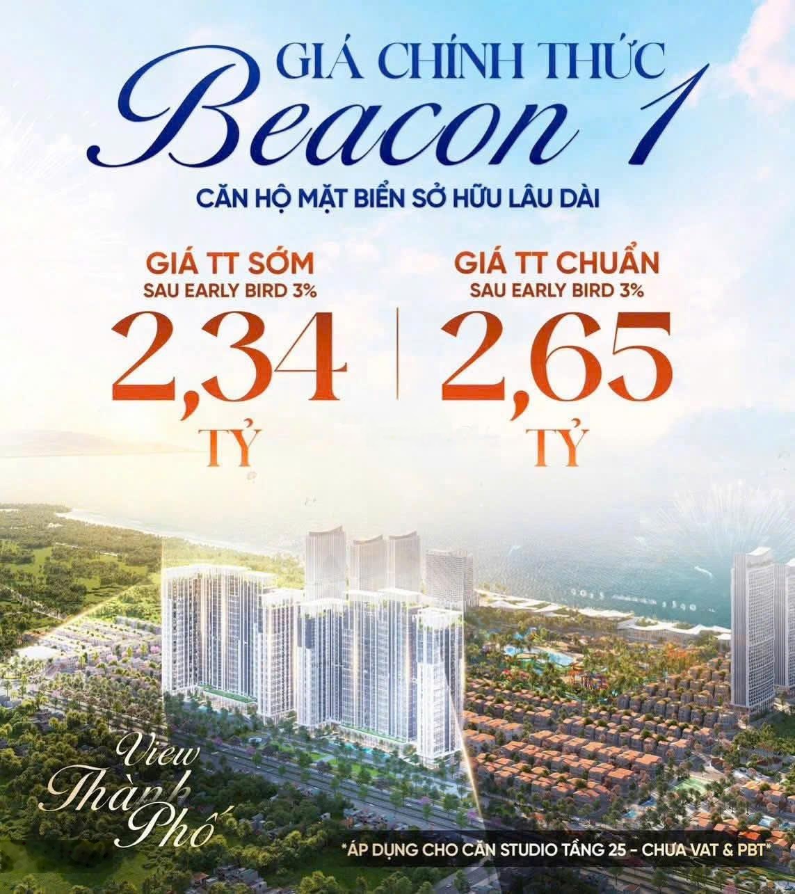 Bán căn hộ studio view biển beacon tower - blanca city vũng tàu - sở hữu lâu dài
