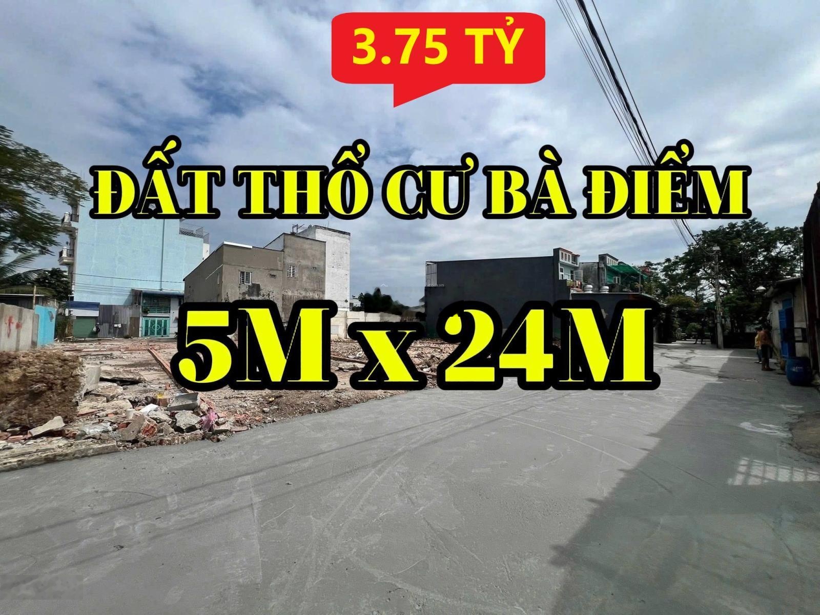 Lô đất 5x24m thổ cư - XTT 27 ( Xã Bà Điểm mới ) - chỉ 3.75 tỷ