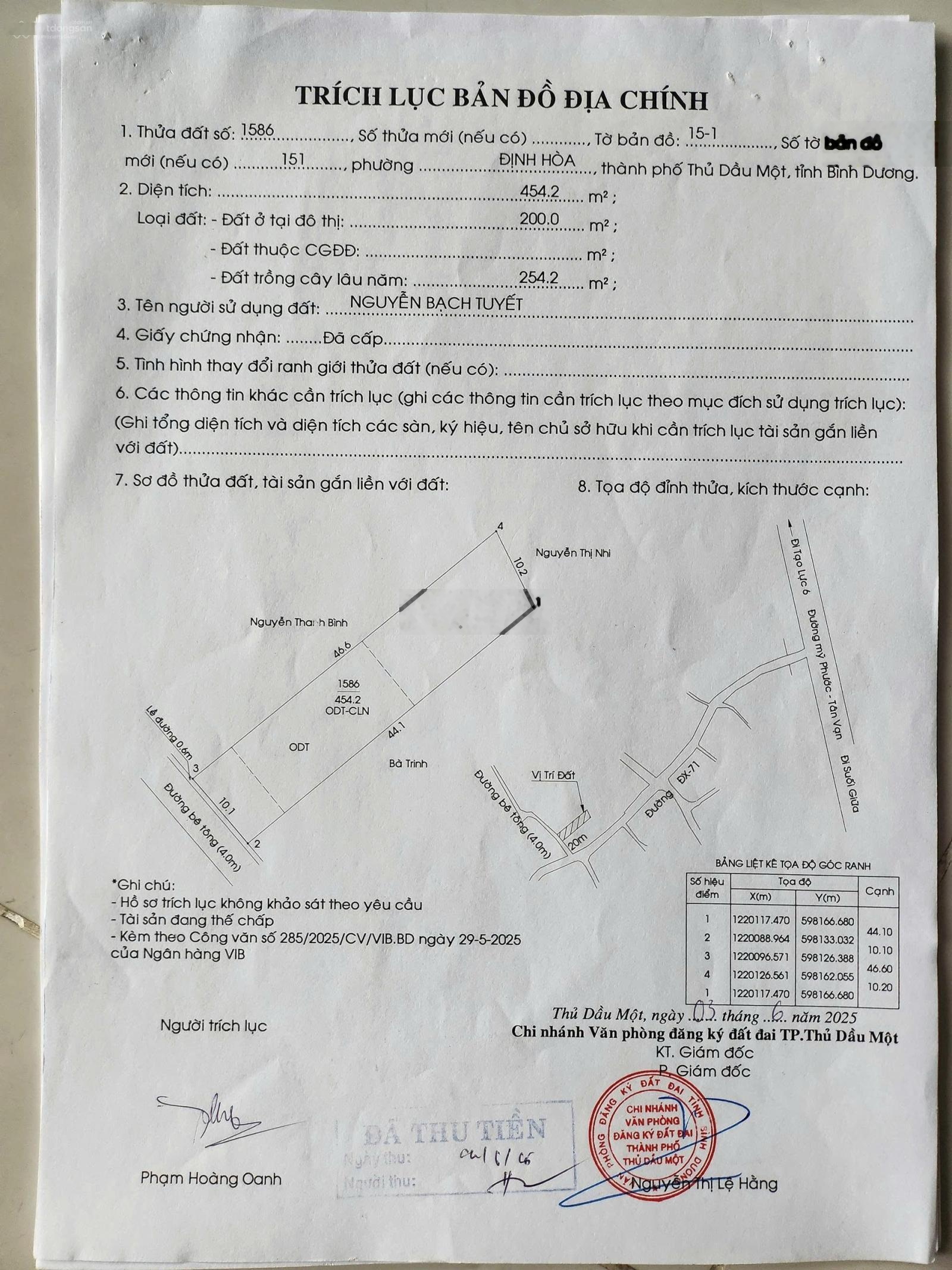 Đất Định Hòa cách DX71 chỉ 20m đường oto thông mặt tiền ngang 10m giá chỉ 11,5tr/m²