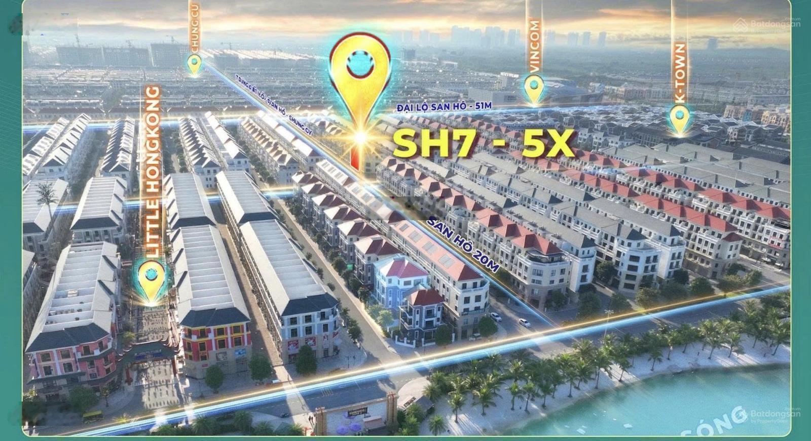 Shophouse áp góc, SH7-51, mặt tiền 6m, giá chỉ 15 tỷ