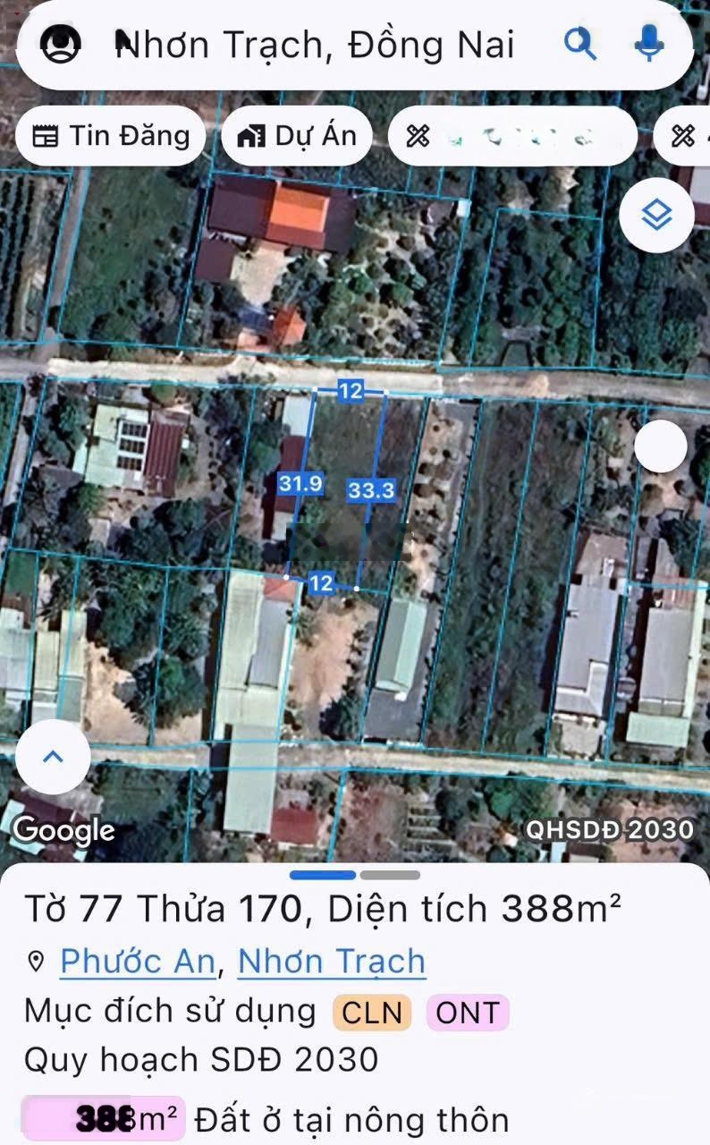 Lô đất đẹp 388m2 Phước An, Nhơn Trạch, Đồng Nai chỉ 2.88 tỷ Đầu tư tốt