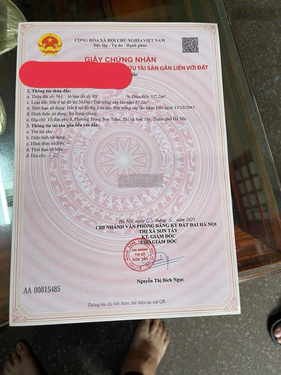 Bán đất tại Ngõ 33 Trung Sơn Trầm, 3,282 tỷ, 117.2 m2, pháp 117.2 m2, pháp lý đầy đủ, giá cực chất