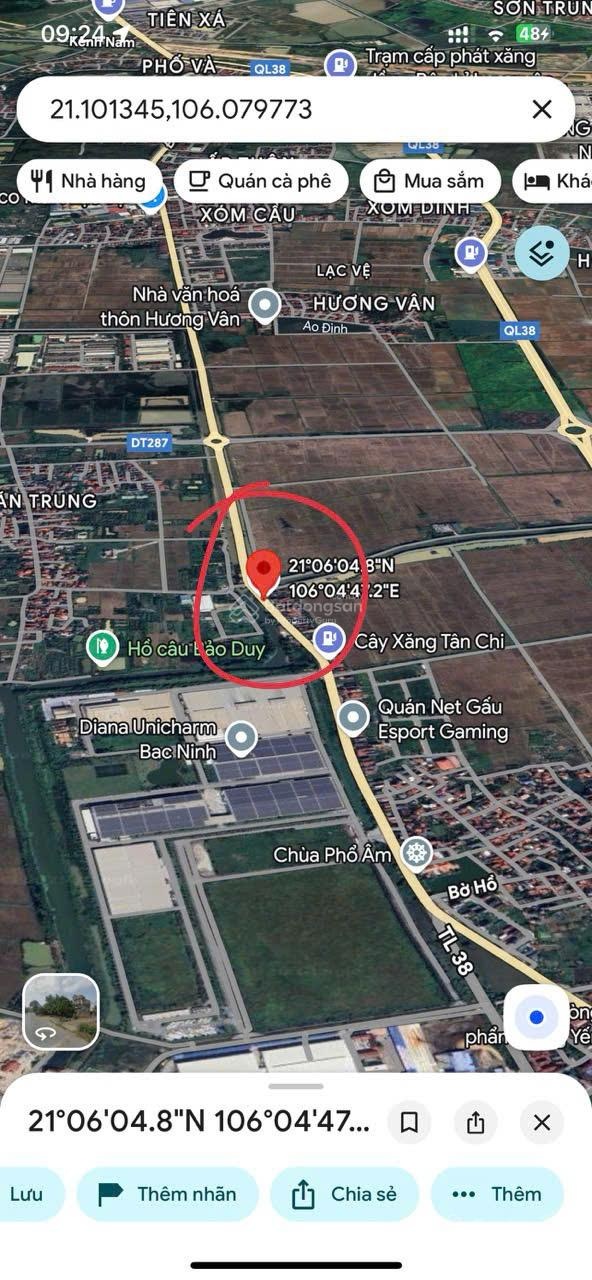 Bán đất mặt đường trục QL38 cũ - Tân Chi, Tiên Du, Bắc Ninh. Chính chủ giá có thể thương lượng