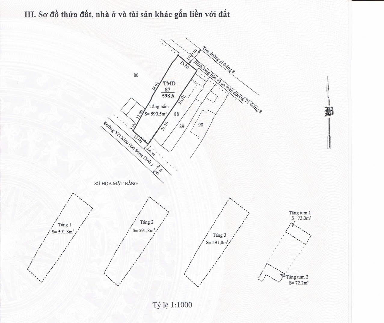 Bán trung tâm thương mại 2 mặt tiền 598,6m2, 4 tầng
