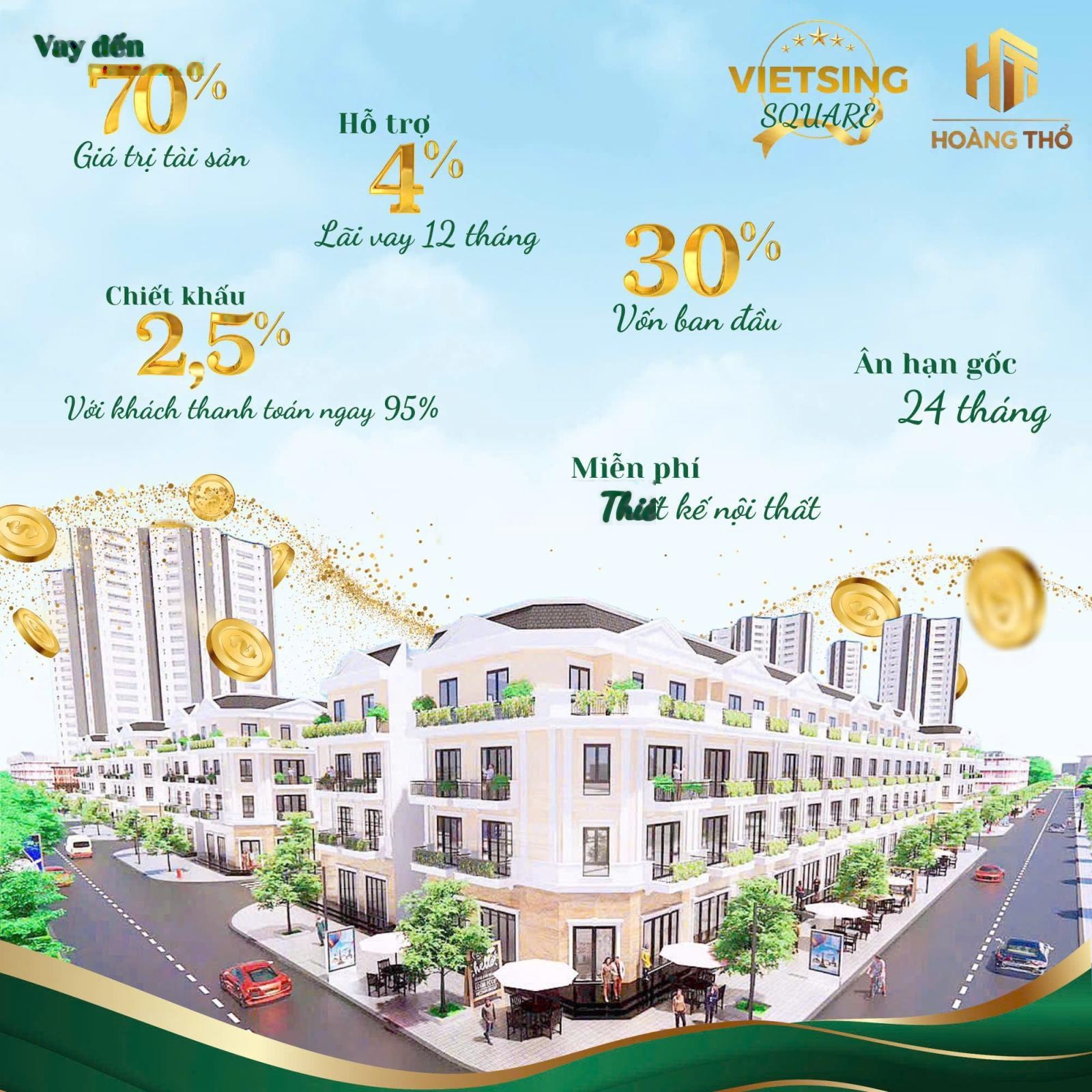 Mở bán Vietsing Square VSIP Bắc Ninh 30% Nhận Nhà Ngay - LS 4% ân hạn gốc 24t