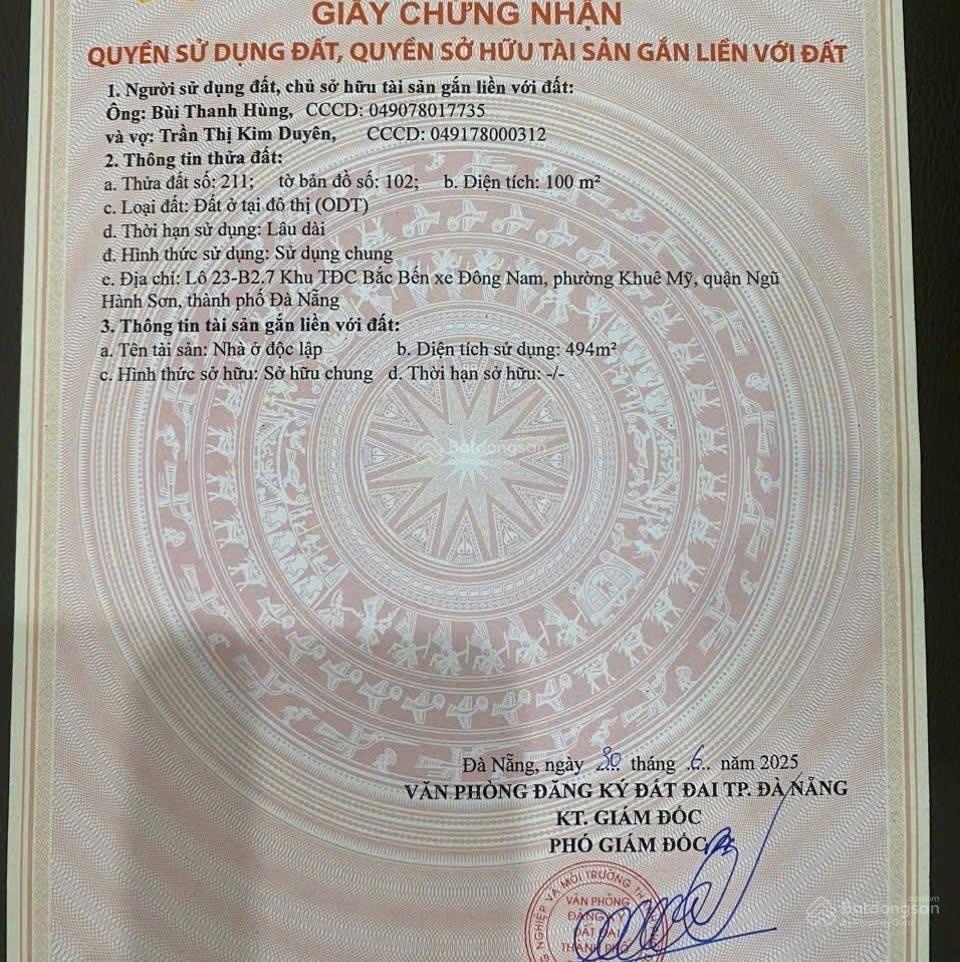 Nhà đối diện công viên 7pn + penhouse có thang máy dòng tiền 50tr/tháng ngũ hành sơn, đn