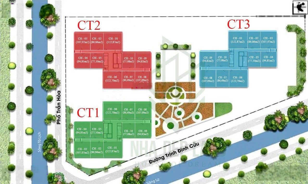 Chính chủ cần bán căn 107m toà CT3 X2 đại kim - Hoàng Mai giá rẻ nhất có 3 hầm để xe oto và xe máy