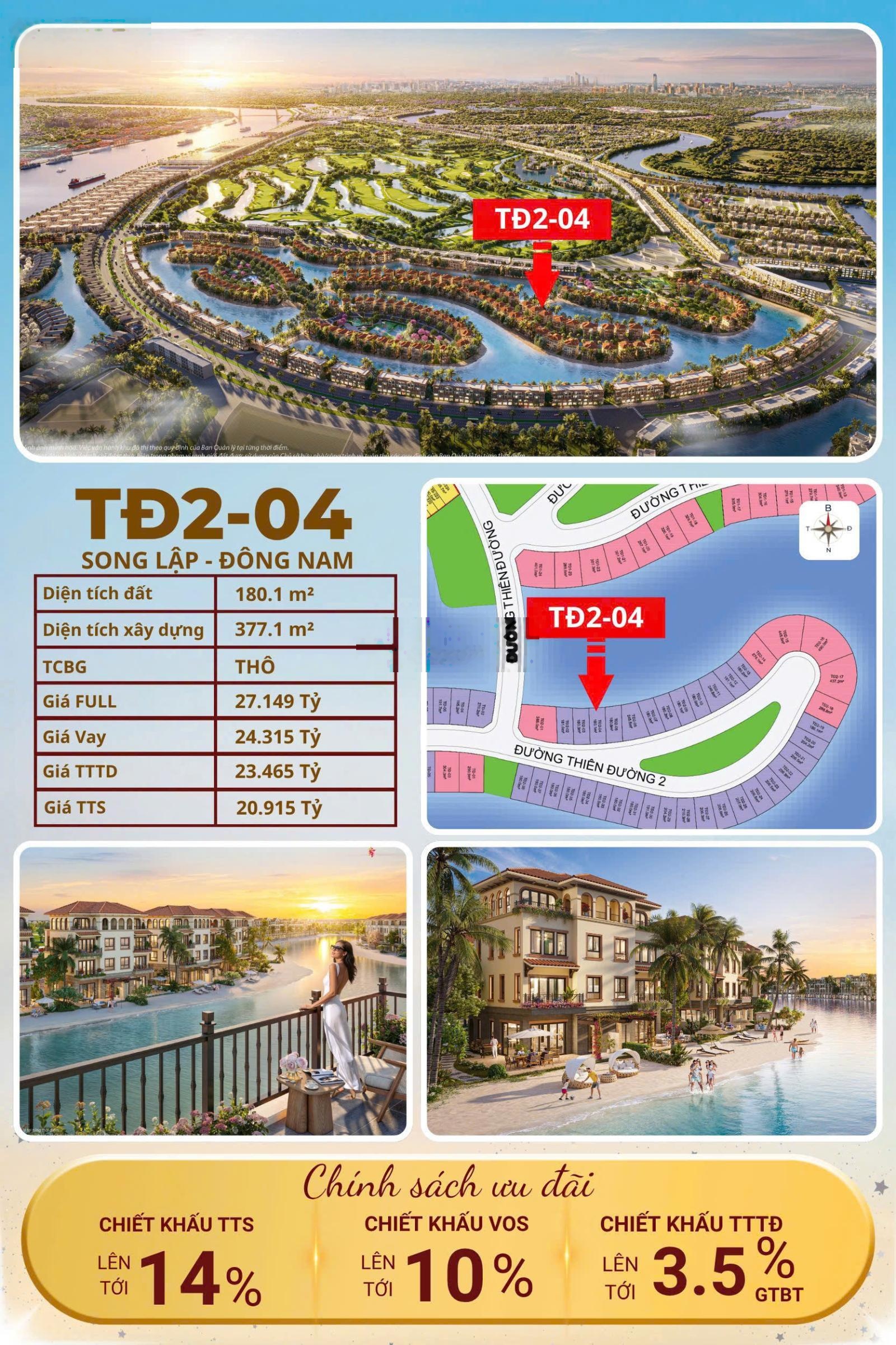 Vinhomes Vũ Yên Hải Phòng bán biệt thự song lập giá siêu hời. LH Hà Emma 0936517418