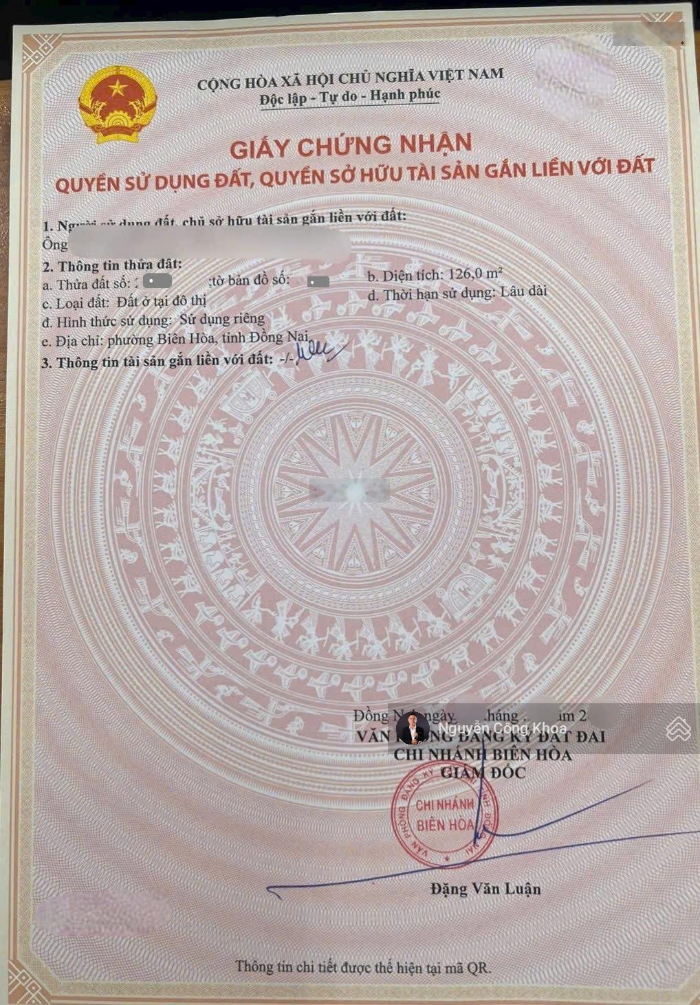 Bán đất ngang 7x18m, xây nhà vườn đẹp, gần cầu Hóa An 700m, P.Hóa An, Tp.Biên Hòa
