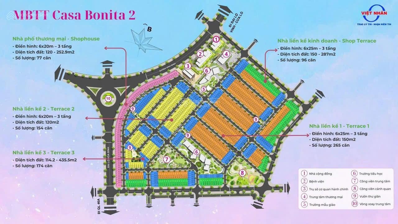 Sở hữu căn liền kề 3 tầng 120m2 tại Casa Bonita VSIP Nghệ An, TK hiện đại, phù hợp đầu tư dài hạng