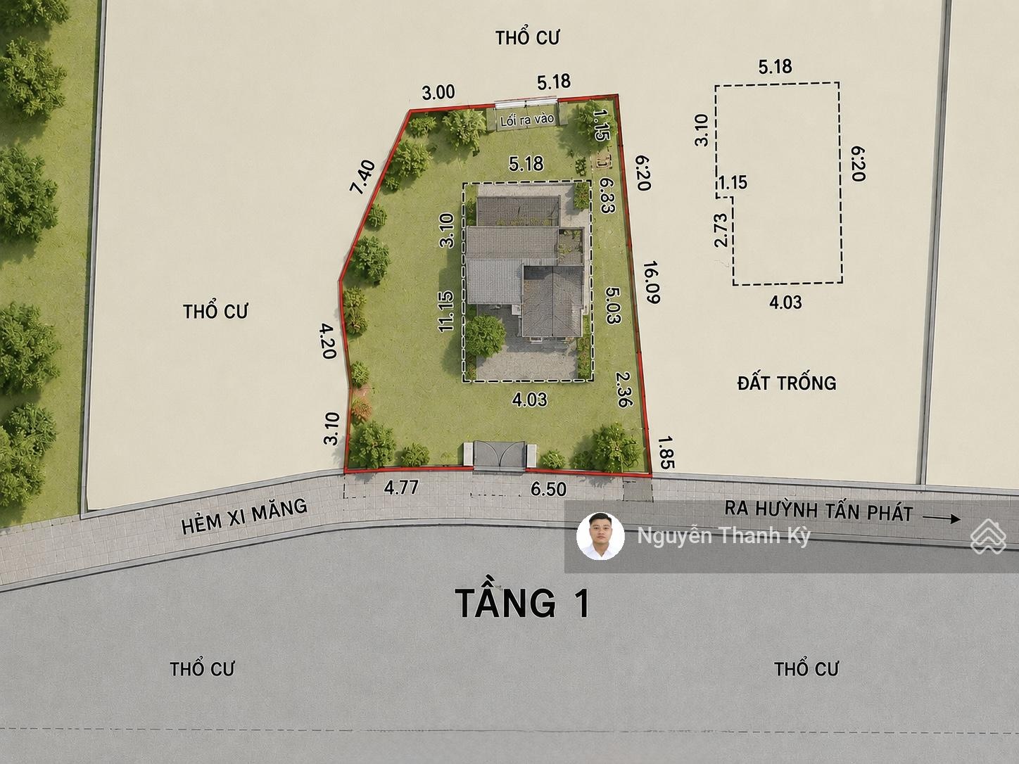 Chủ ngộp giảm sâu còn 38,6tr/m2 nhà vườn q7 giá rẻ hơn Nhà Bè - DT l: 142,3m2 thực tế gần 165m2