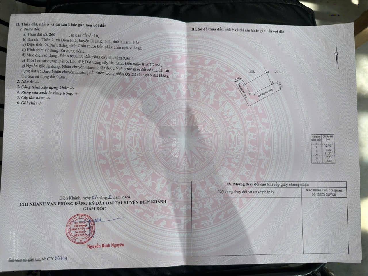 Cần bán lô góc 2 mặt tiền tại Diên Phú gần chùa Thiên Phước. DT: 94,9m2 ngang 5,7m (85m2 thổ)