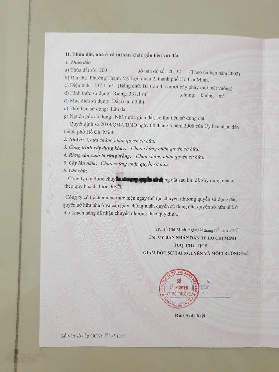 Bán đất 337m2 - 150triệu/m2 - KDC Thủ Thiêm Villa Quận 2 - TPHCM
