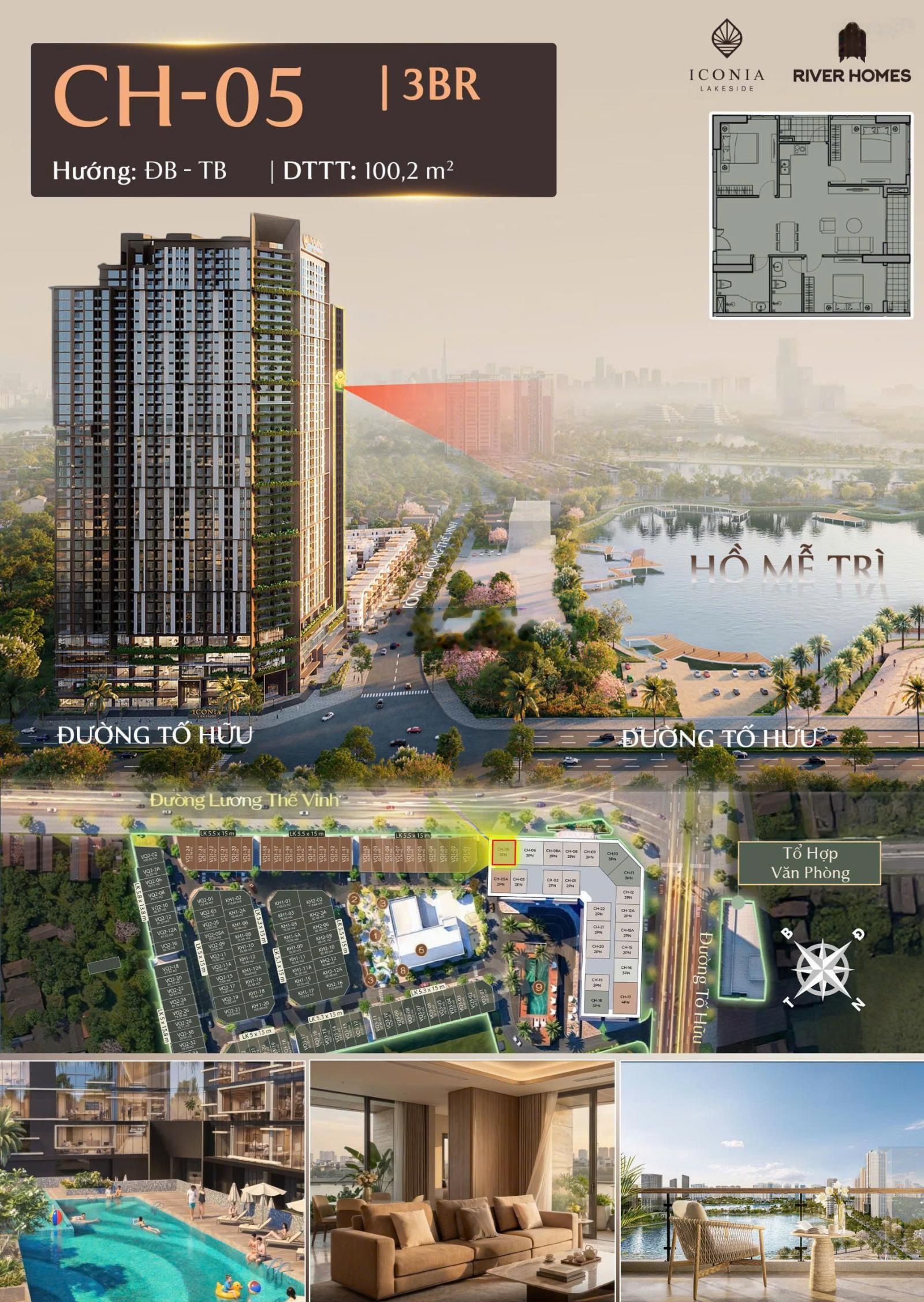 Hàng hiếm! 2 suất ngoại giao căn góc 05 - 3PN view hồ không còn căn thứ 3