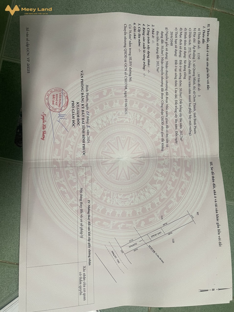 Đất mặt tiền 42m thông thẳng khu công nghiệp giá 600triệu sang tên ngay