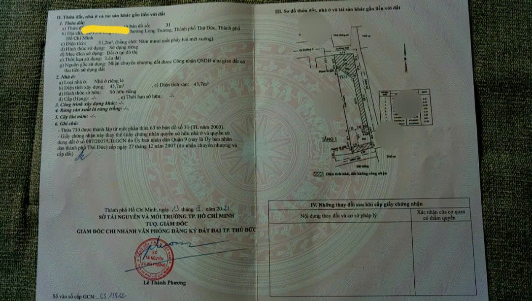 Bán nhà chính chủ quận 9, gồm sân đậu xe, khách, bếp ăn, 2 ngủ, 2 vệ sinh