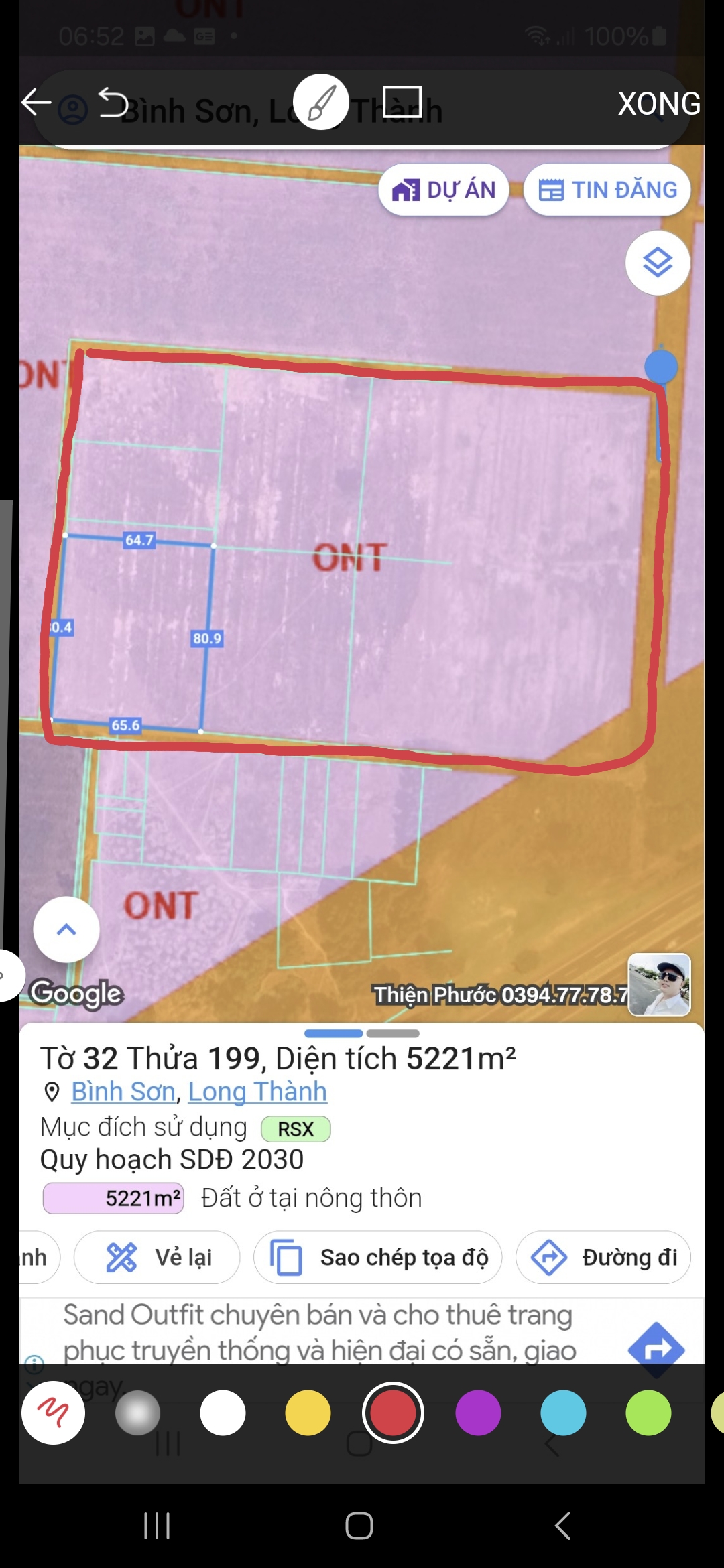 Bán đất 2 mặt tiền, đường xe tải, Bình Sơn, Long Thành, Đồng Nai, giá 280 tỷ
