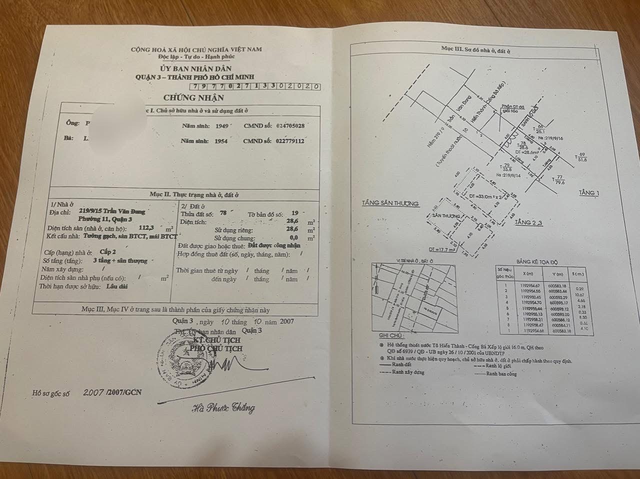 Gấp bán mặt tiền quận 3, kinh doanh đa ngành nghề, chỉ 15 tỷ