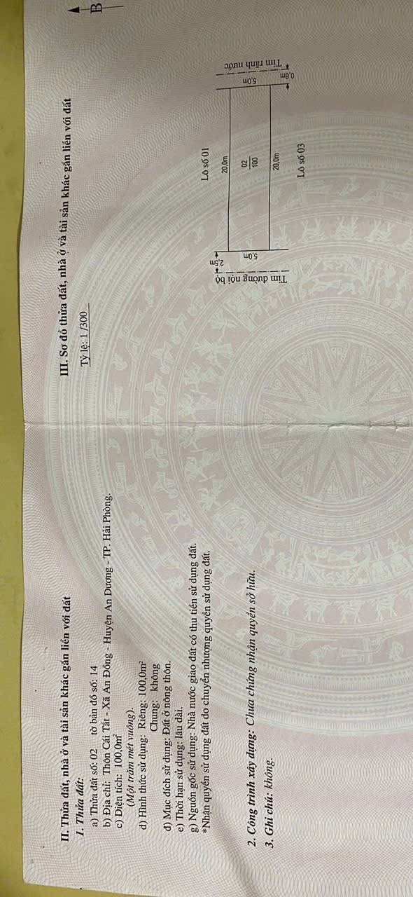 Bán lô góc tổ dân phố Cái Tắt, An Dương, Hải Phòng