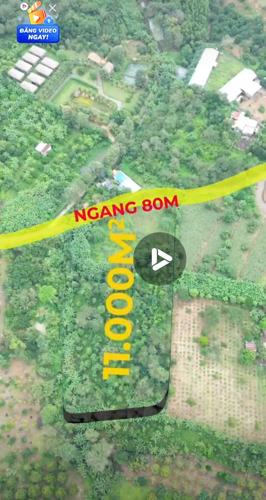 Gần 11.000m2 đất, 80m mặt tiền lớn, hông ôm suối