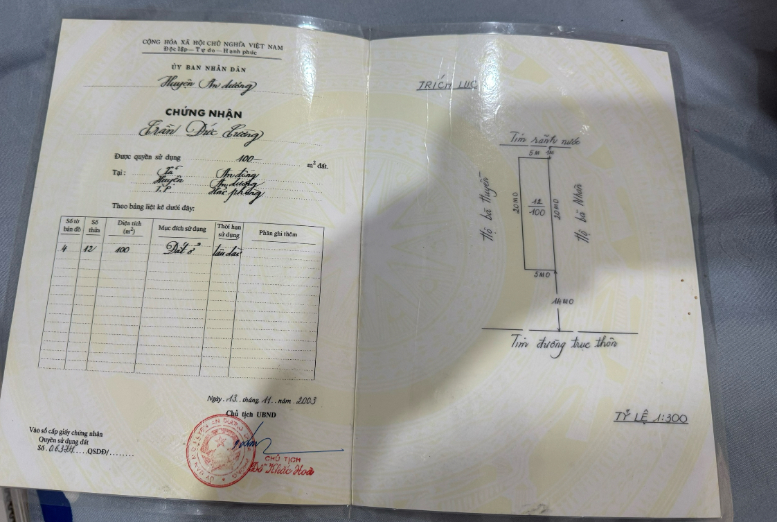 Bán đất 100m2 mặt đường Máng, An Dương, Hải Phòng