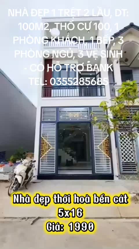 Bán nhà mới xây tại Thới Hòa, Bến Cát, Bình Dương