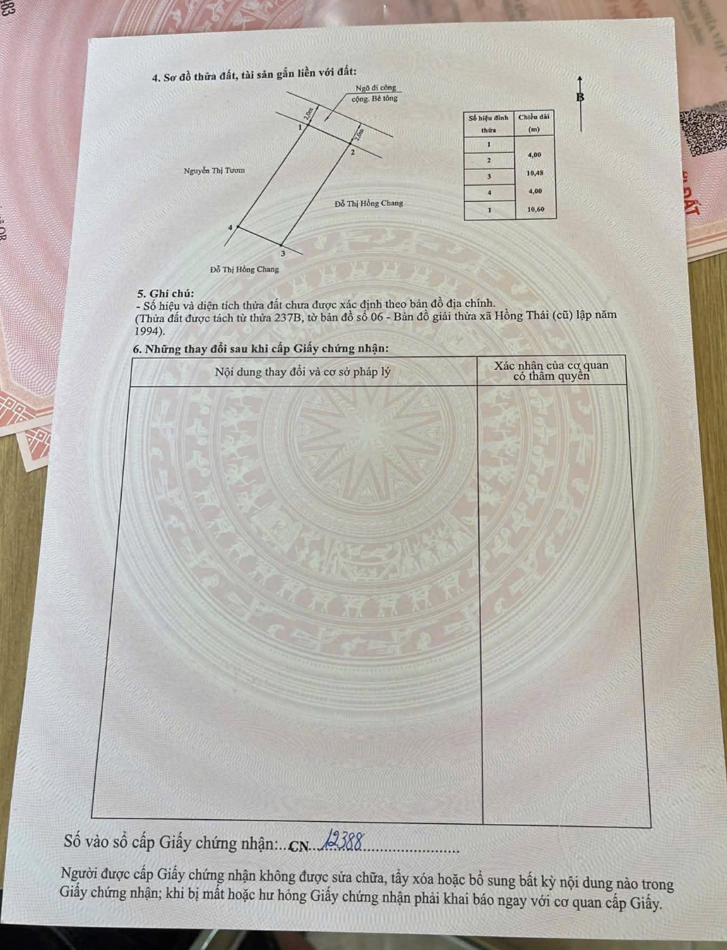 Bán đất 42m2, Xích Thổ, Đồng Thái, An Dương, Hải Phòng