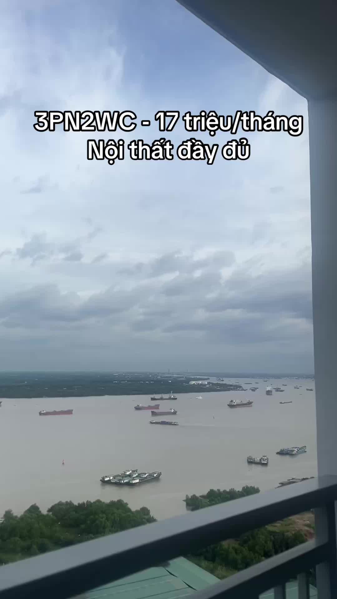 Căn hộ 3 ngủ, 2 vệ sinh, giá 17 triệu/ tháng đủ nội thất, cho thuê căn hộ Q7 Riverside