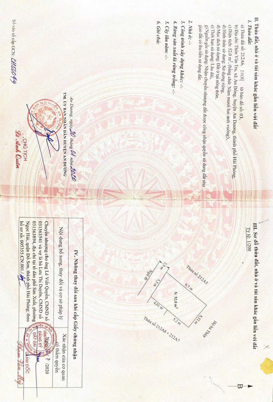 Bán nhà 3 tầng độc lập Vân Tra, An Dương, Hải Phòng