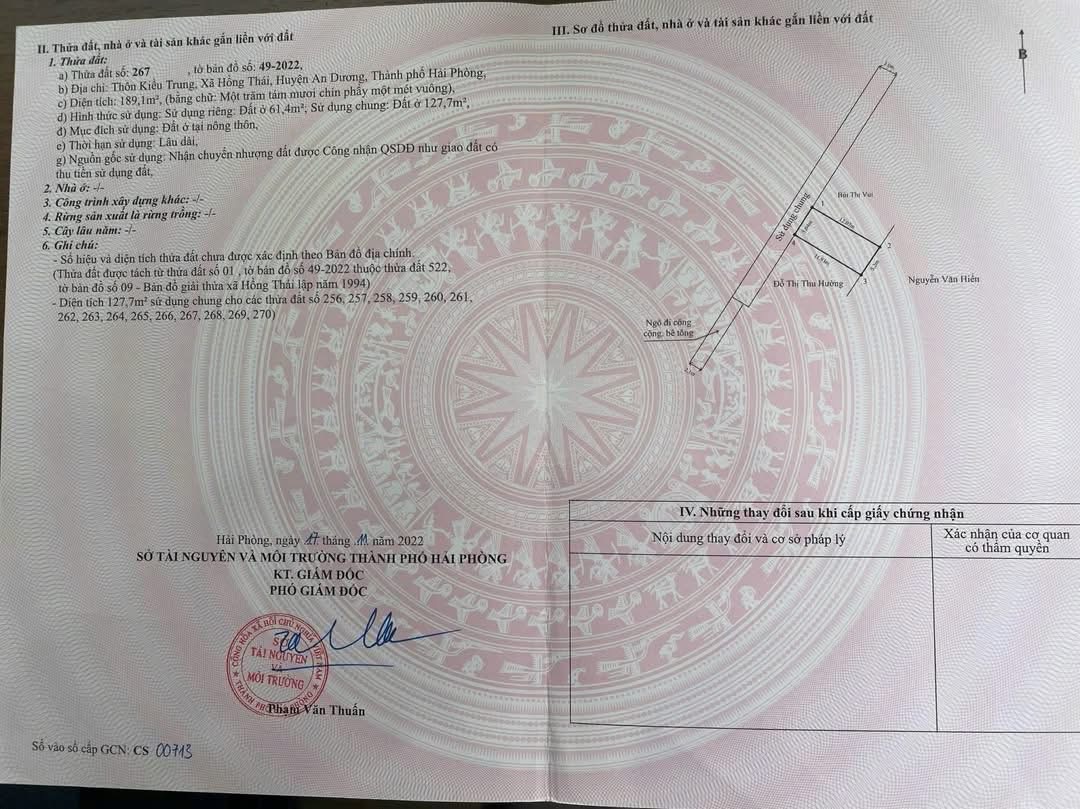 Bán đất 61m2 Kiều Trung, An Dương, Hải Phòng