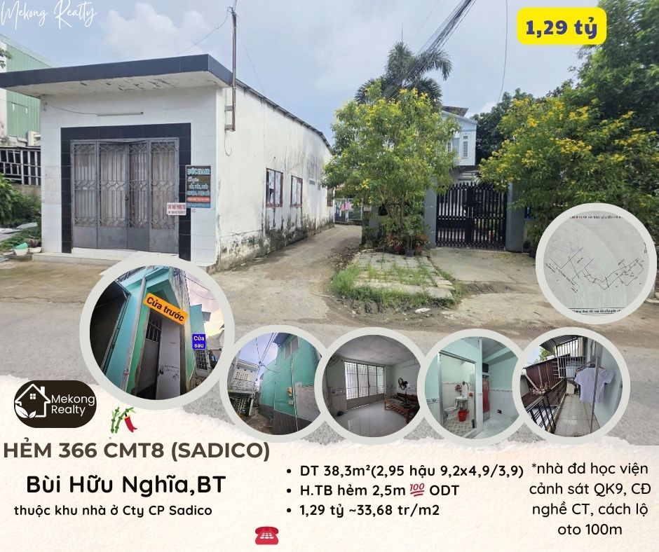 ♨️𝐁𝐀́𝐍 nhà 1lầu 2PN 38m2 thổ cư kế CĐ nghề BìnhThủy_giá 1,29tỷ