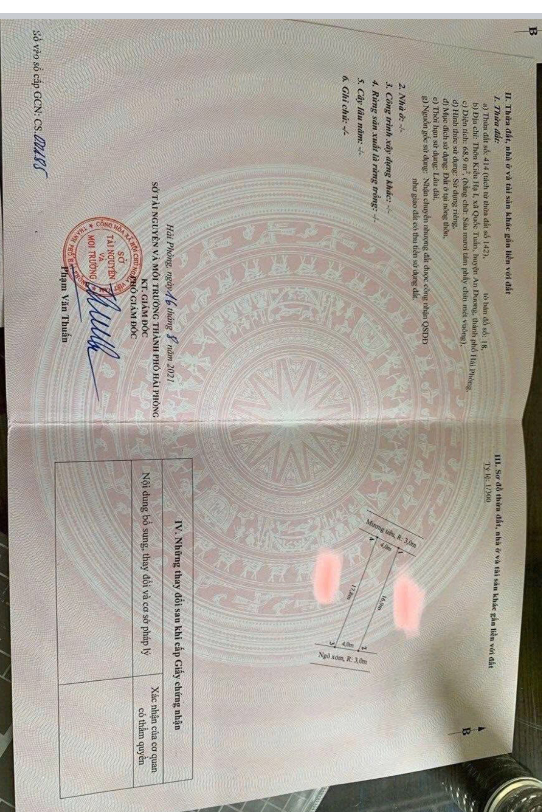 Bán đất 68m2 Kiều Hạ 1, An Dương, Hải Phòng