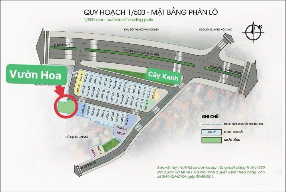 Bán liền kề Greenhouse Garden – TIG Đại Mỗ, 106m2, 5 tầng, quy hoạch đường 40m, doanh thu 40 triệu/ tháng