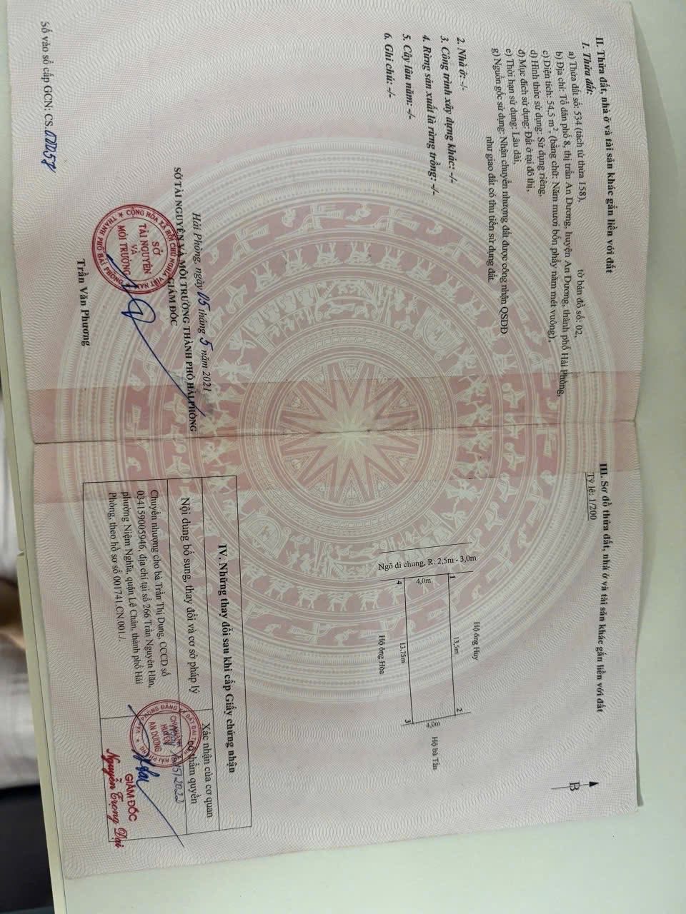 Bán đất 55m2 tổ 8 thị trấn An Dương, Hải Phòng