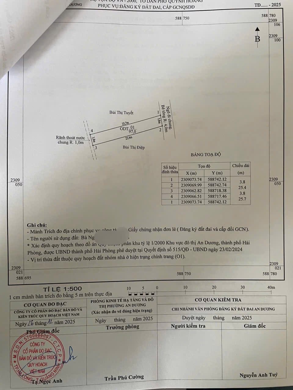 Bán đất 97m2 Quỳnh Hoàng, An Dương, Hải Phòng