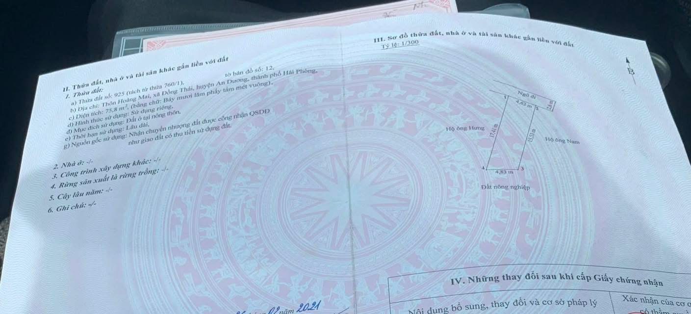 Nha 3 tầng Siêu rẻ tại Hoàng Mai, An Dương, Hải Phòng