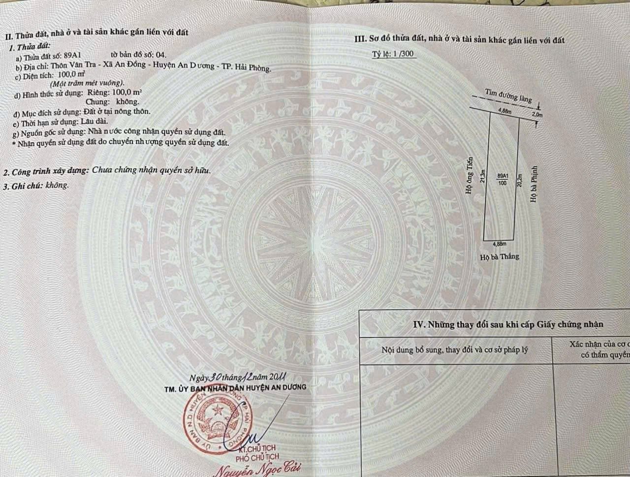 Bán 100m2 chung cư Văn Cú, An Dương, Hải Phòng