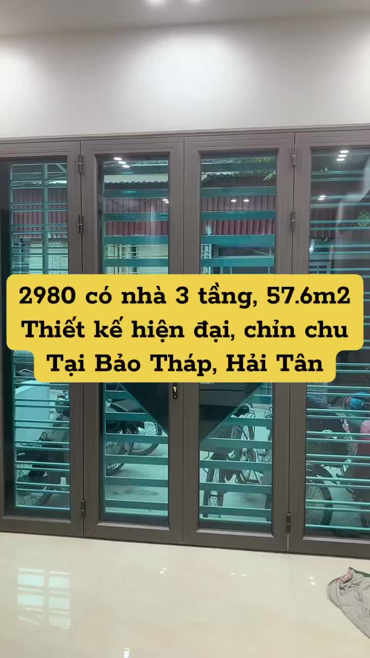 Nhà 3 tầng Bảo Tháp, Hải Tân, 57,4m2, mặt tiền 3,6m, ô tô đỗ thoải mái, nhà xây mới, đủ mọi tiện ích