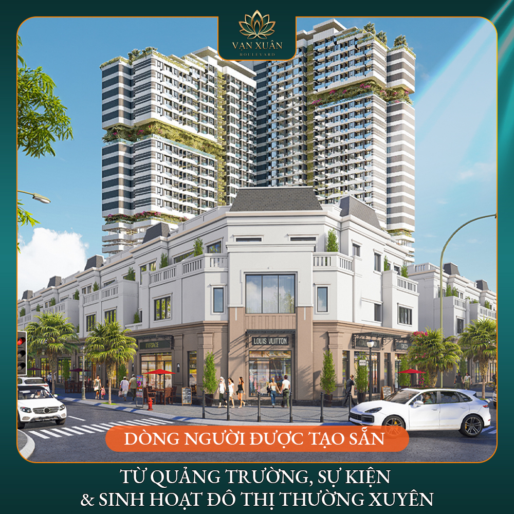 Vạn Xuân Boulevard - SH khối đế chung cư cao cấp duy nhất tại thủ phủ công nghiệp CNC Thái Nguyên