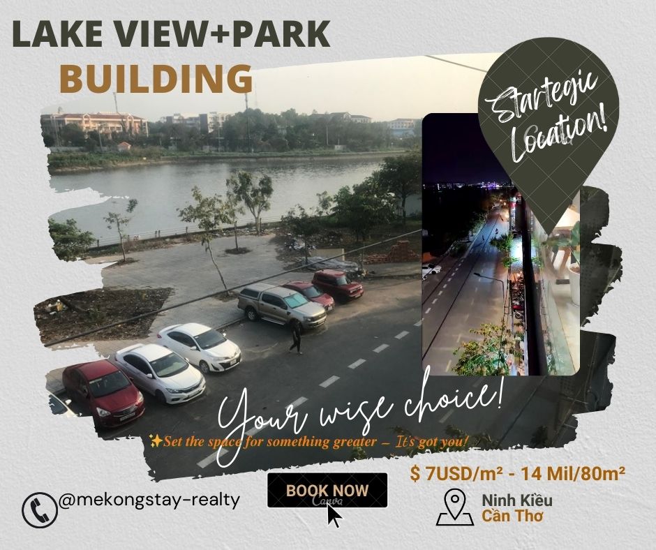 Chốt nhanh mặt sàn văn phòng tầng 2 - view triệu đô hồ Búng Xáng - full option 7$m²