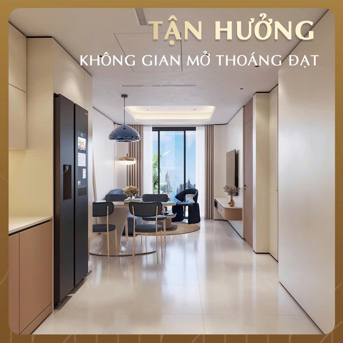 Căn 1br+ – View triệu đô giữa trung tâm Đà Nẵng Downtown - The Meridian – Trục Phan Đăng Lưu - Sát bên sông Hàn