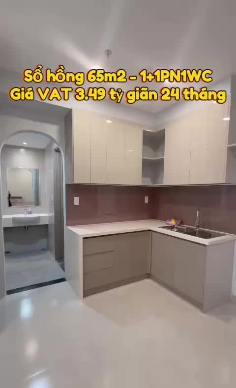 Cần bán căn hộ có sổ hồng 65m2, sổ hồng riêng - hỗ trợ vay - vào ở ngay