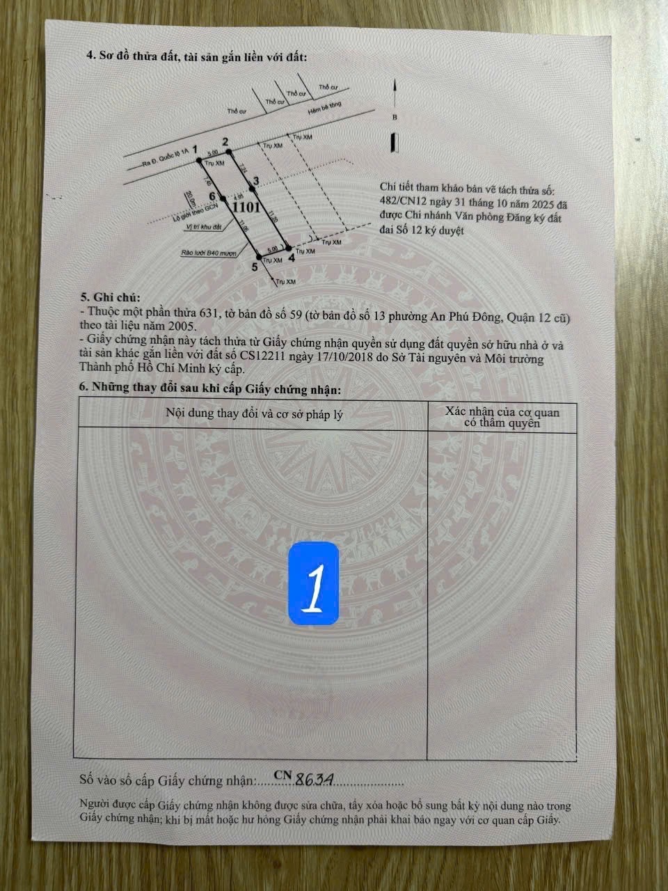 Bán 6 lô đất An Phú Đông - đối diện đại học Nguyễn Tất Thành