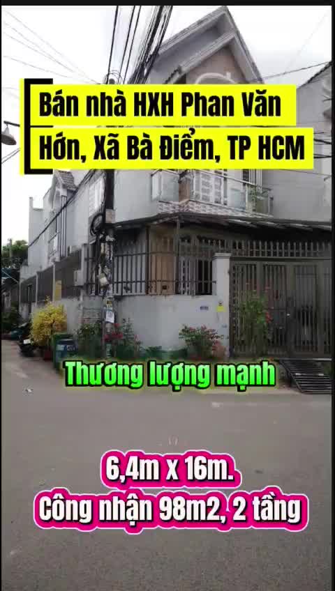 Bán nhà 8m, Phan Văn Hớn, Xuân Thới Thượng, Hóc Môn, 82m2, 2 tầng, giá 5,x tỷ