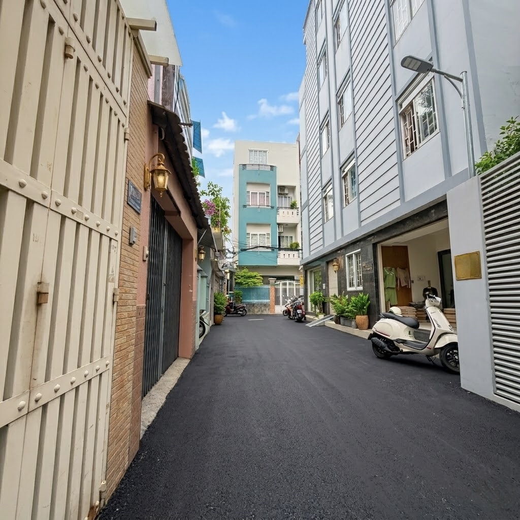 Nhà sàn rộng thông suốt, hẻm xe hơi thẳng 1 trục, kết cấu chắc chắc chắn, 52m2