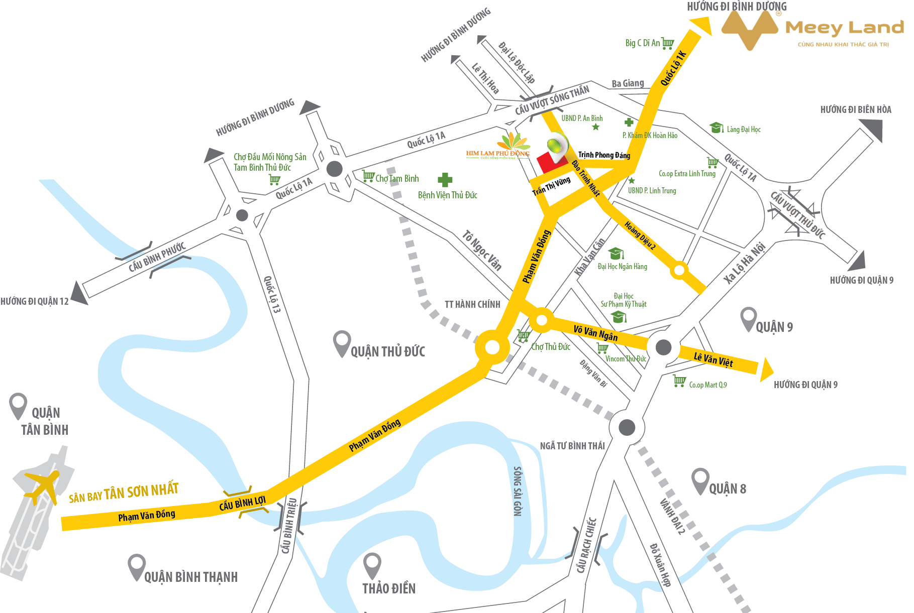 Căn hộ Him Lam Phú Đông, Phạm Văn Đồng, 65m2, 2 phòng ngủ, 2 vệ sinh, đã có sổ hồng