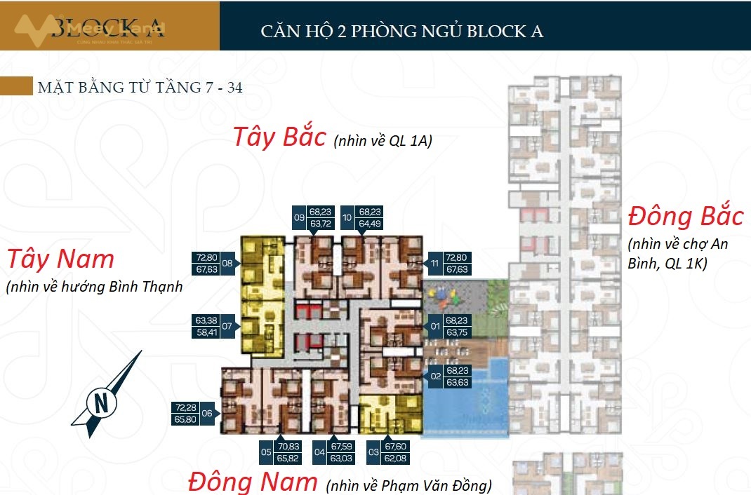 Bán căn hộ Phú Đông Premier, 63 - 75m2, 2 phòng ngủ, 2 vệ sinh, có sổ hồng, cho vay 70%