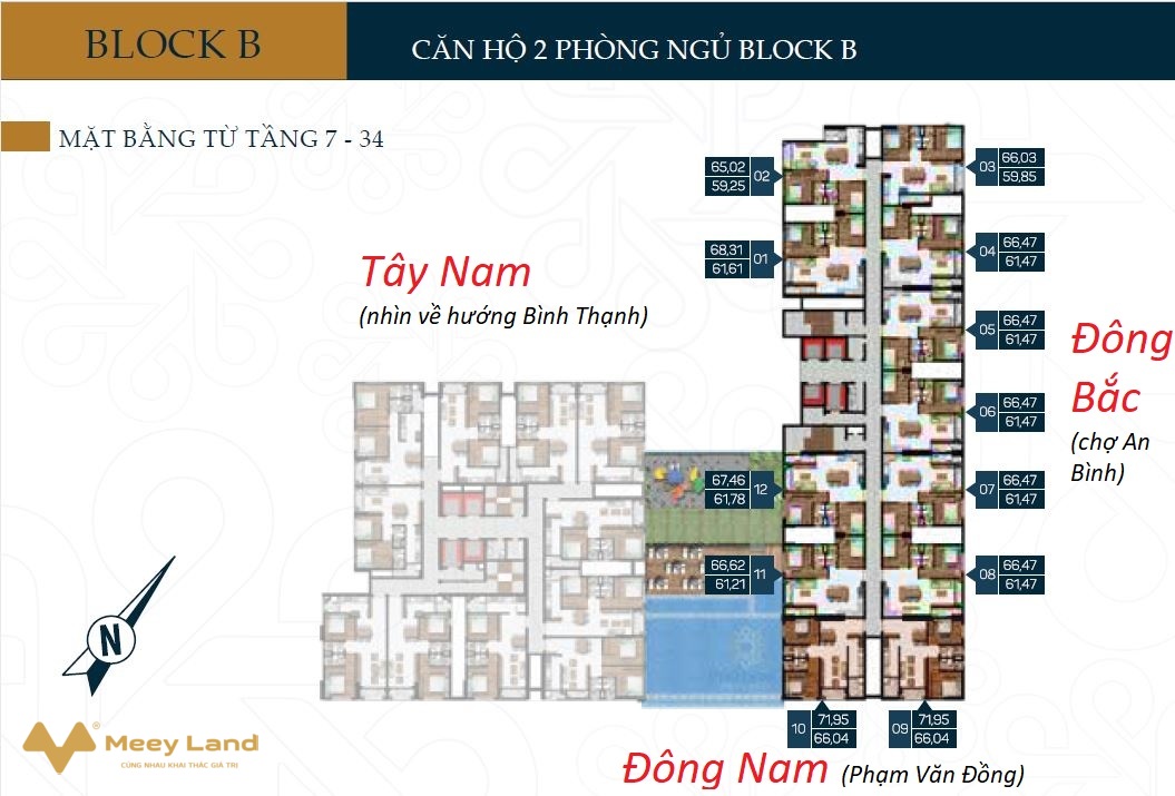 Bán căn hộ Phú Đông Premier, 63 - 75m2, 2 phòng ngủ, 2 vệ sinh, có sổ hồng, cho vay 70%