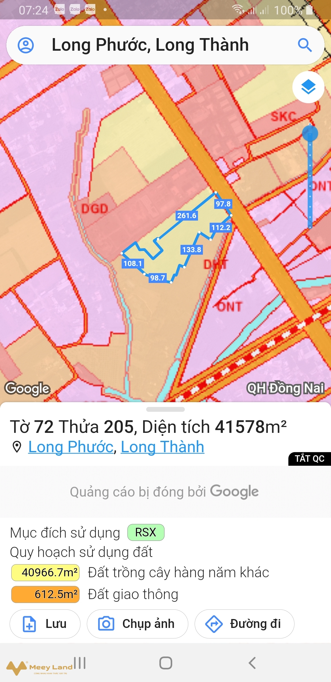 Bán đất 2 mặt tiền, đường xe tải, Bình Sơn, Long Thành, Đồng Nai, giá 280 tỷ