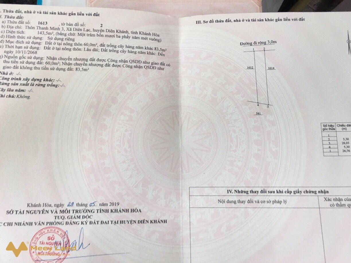 Bán đất Diên Lạc thôn Thanh Minh 3 - vị trí trung tâm hành chính xã